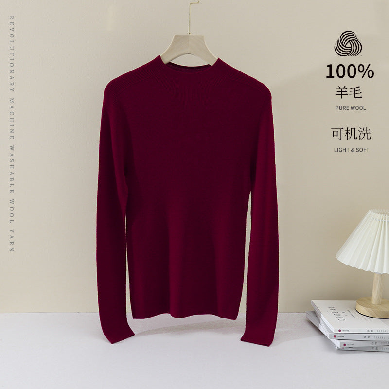 Women's Slim Fine Knit Round Neck Sweater with Raglan Shoulder Inserts Mune Fashion