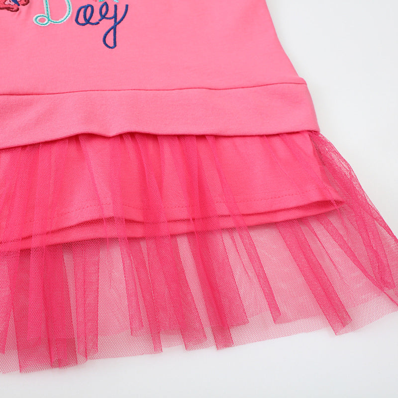 Girls T-Shirt dress with charming tulle underskirt Mune Fashion