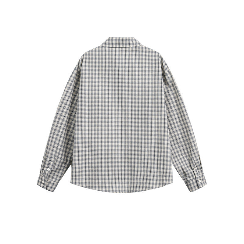 Unisex Checkered Relaxed Button Shirt made of Brushed Cotton with Chest Pocket Mune Fashion