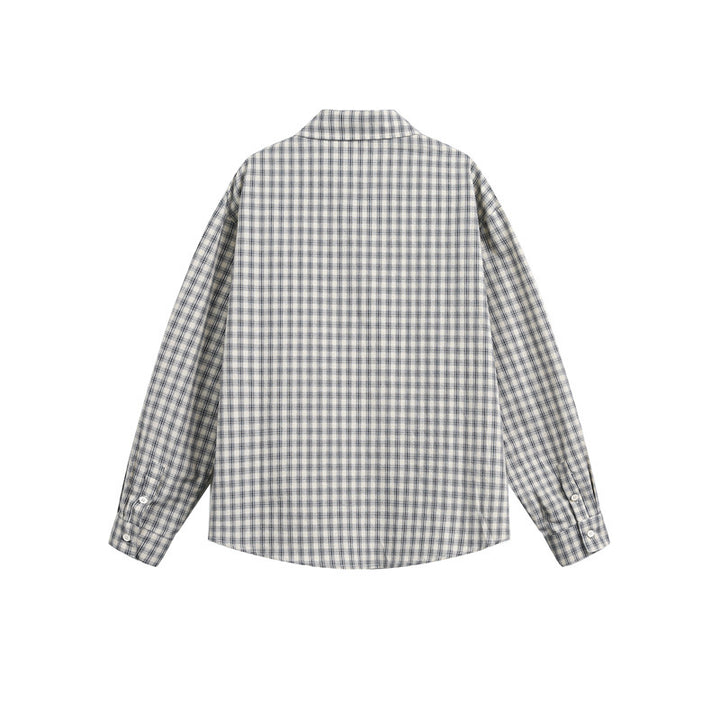 Unisex Checkered Relaxed Button Shirt made of Brushed Cotton with Chest Pocket Mune Fashion