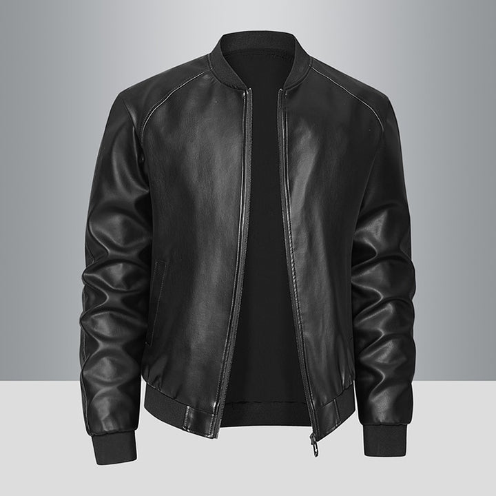 Men's High-Quality Faux Leather Bomber Jacket Mune Fashion