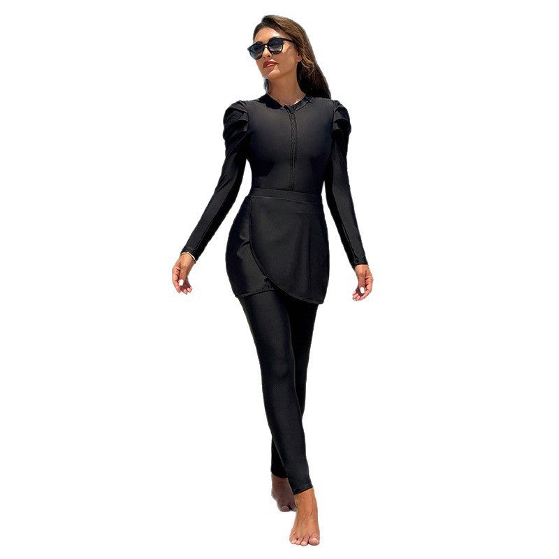 Women's Fashionable Swimsuit with Long Sleeve Top Mune Fashion