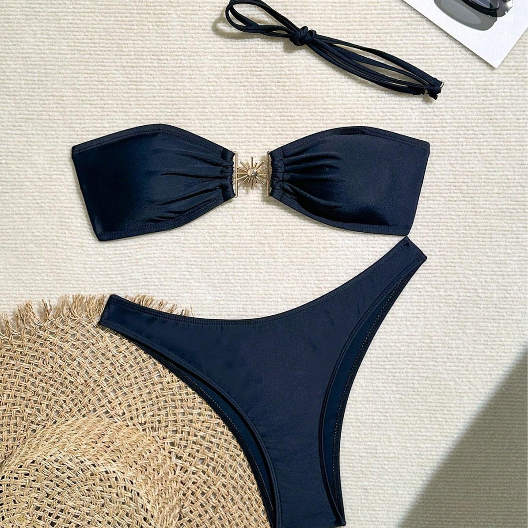 Women's bandeau bikini with decorative jewelry detail Mune Fashion
