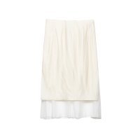 Women's midi skirt with chiffon ruffle and slight drape Mune Fashion