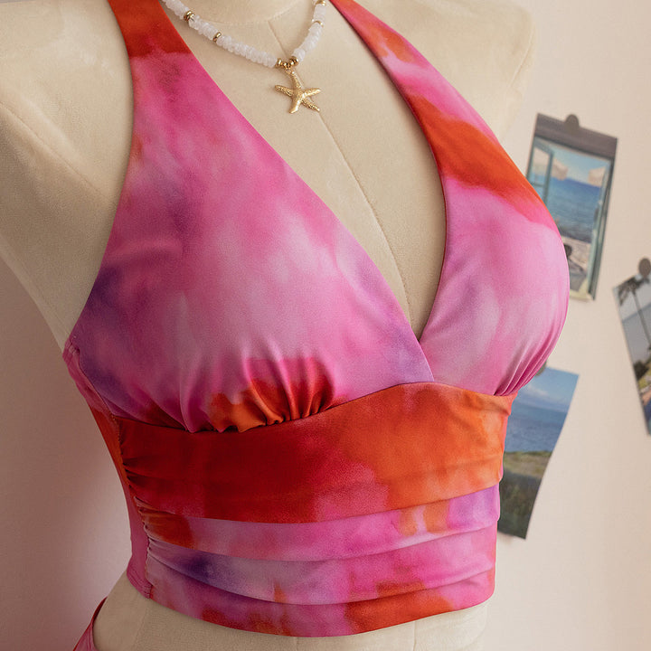 Women's swimsuit set with asymmetrical ruffle and trendy top Mune Fashion