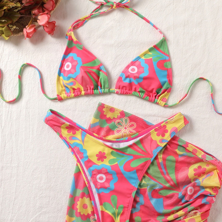 Ladies triangle bikini with adjustable ruffle skirt Mune Fashion