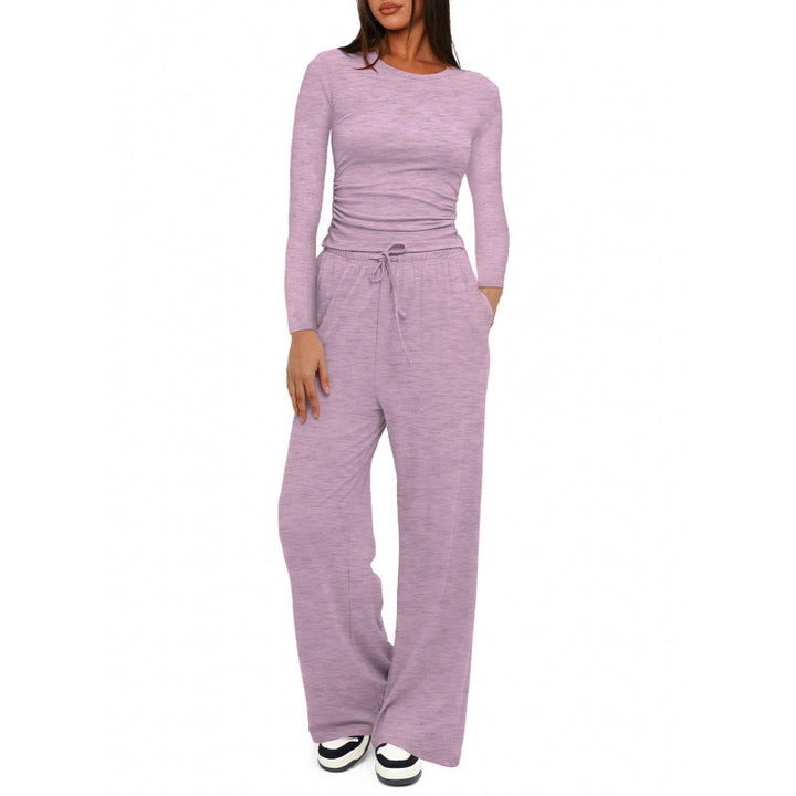 Women's Relaxed Leisure Pants with Extra Wide Leg, Elastic Waistband and Drawstring Mune Fashion