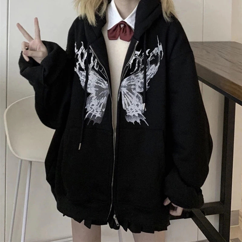 Women oversized zip hoodie with extended hem soft fleece lining and kangaroo pockets Mune Fashion