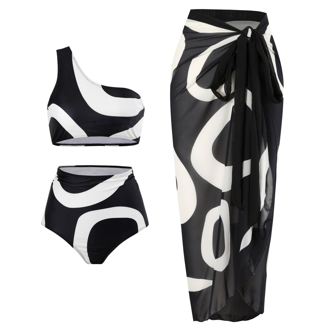 Women's bikini set with asymmetrical top and elegant wrap skirt Mune Fashion