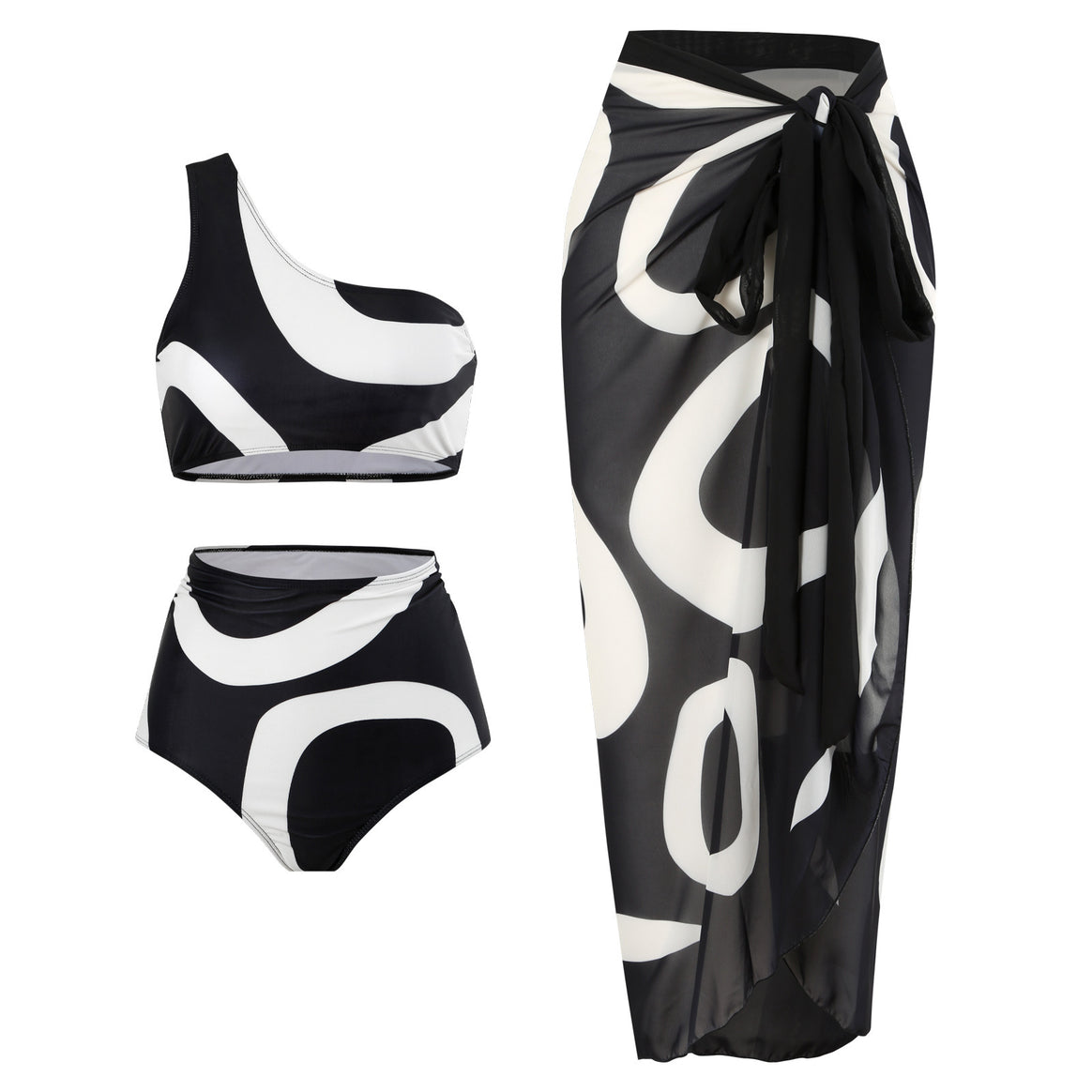 Women's bikini set with asymmetrical top and elegant wrap skirt Mune Fashion