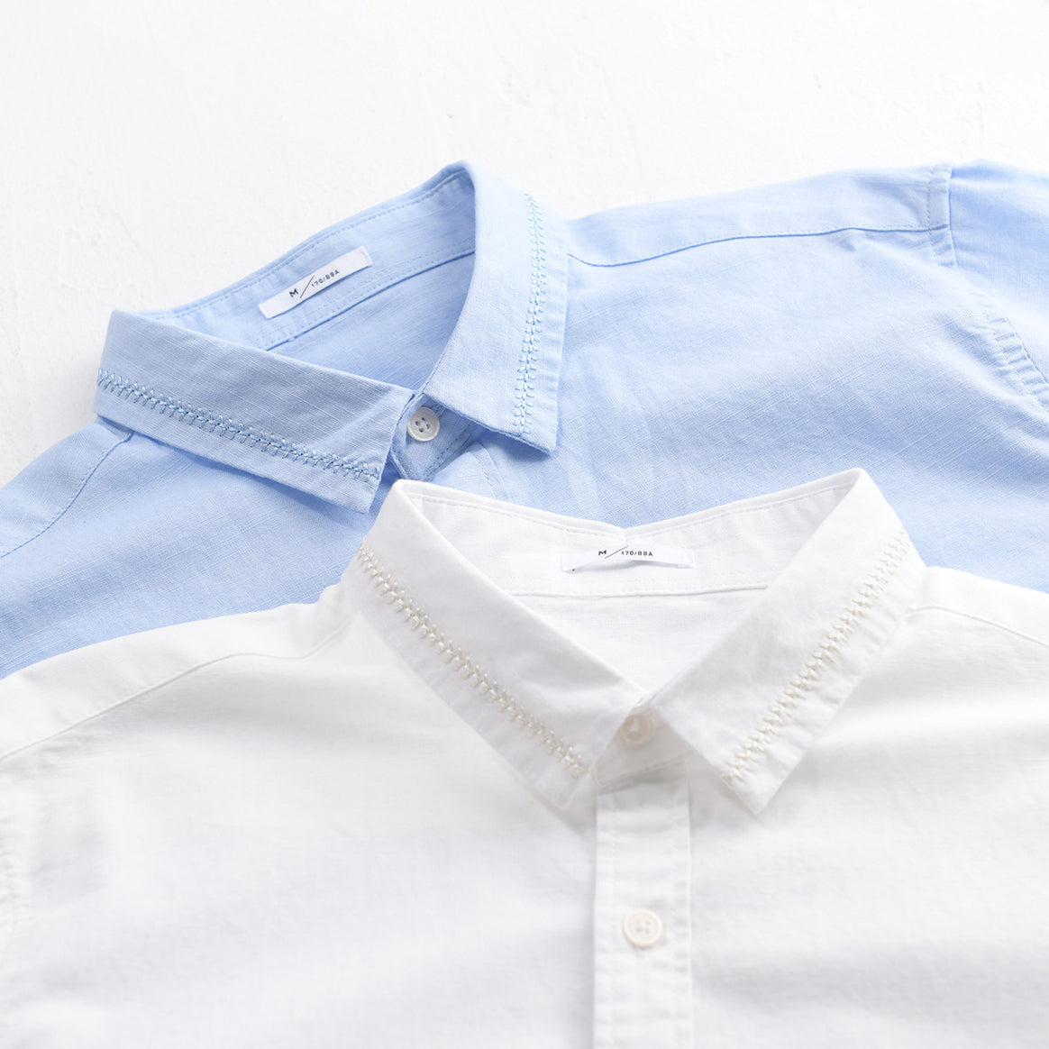 Men's Lightweight Cotton Shirt with Layered Look and Kent Collar Mune Fashion