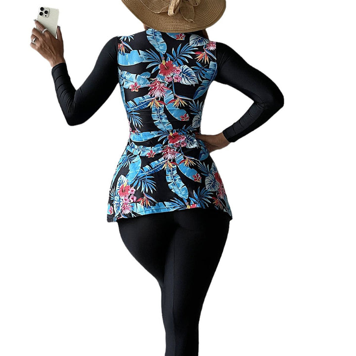 Women's Stylish UV Protection Swimsuit with Floral Pattern Mune Fashion