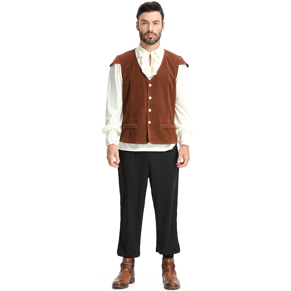 Men's classic Victorian waistcoat with V-neck and decorative buttons Mune Fashion