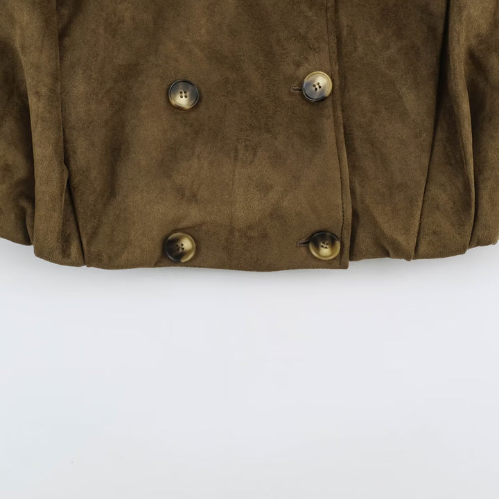 Women’s short jacket in sailor and military mix with high stand-up collar, epaulettes and fitted drawstring Mune Fashion