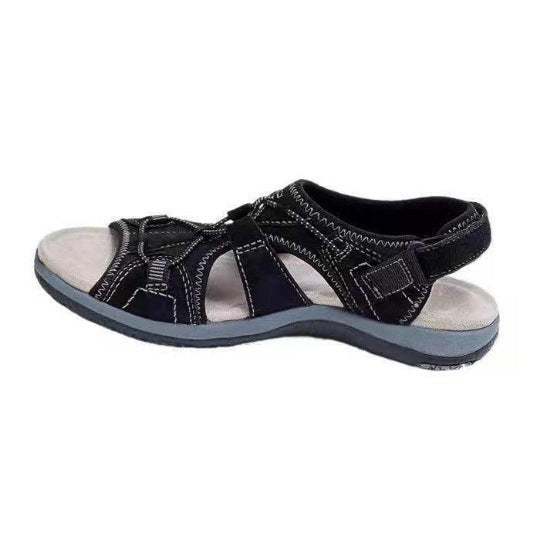 Women's Sporty Comfort Sandal with Padded Footbed and Velcro Heel Strap Mune Fashion