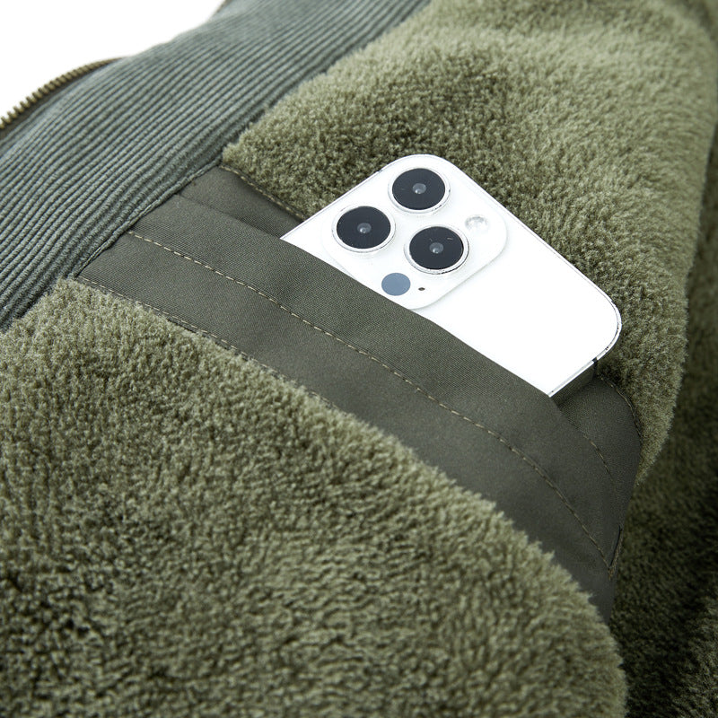 Men's padded parka jacket with teddy lining, hood, and multifunctional pockets Mune Fashion
