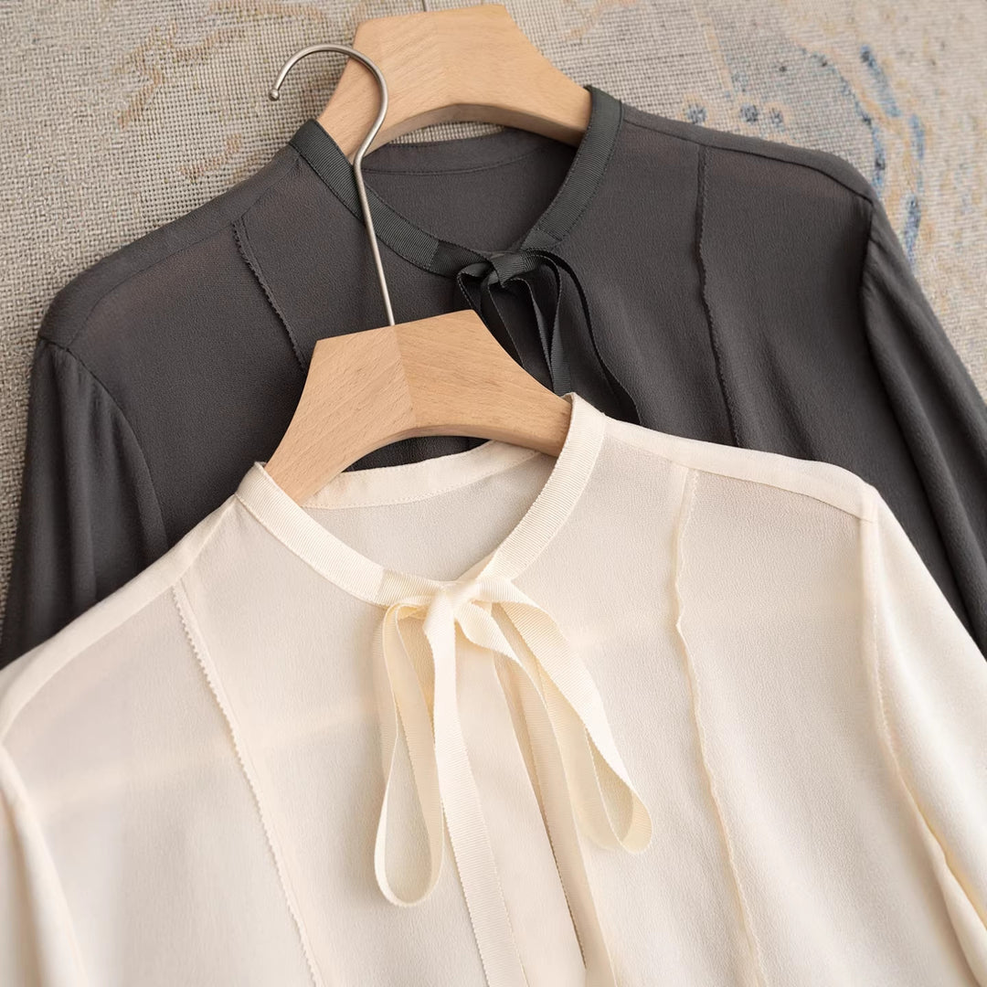 Ladies Noble Blouse with Bow Detail Mune Fashion