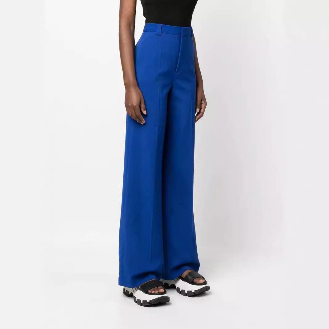 Women High-Waist Wide-Leg Trousers in Tailoring Look Mune Fashion