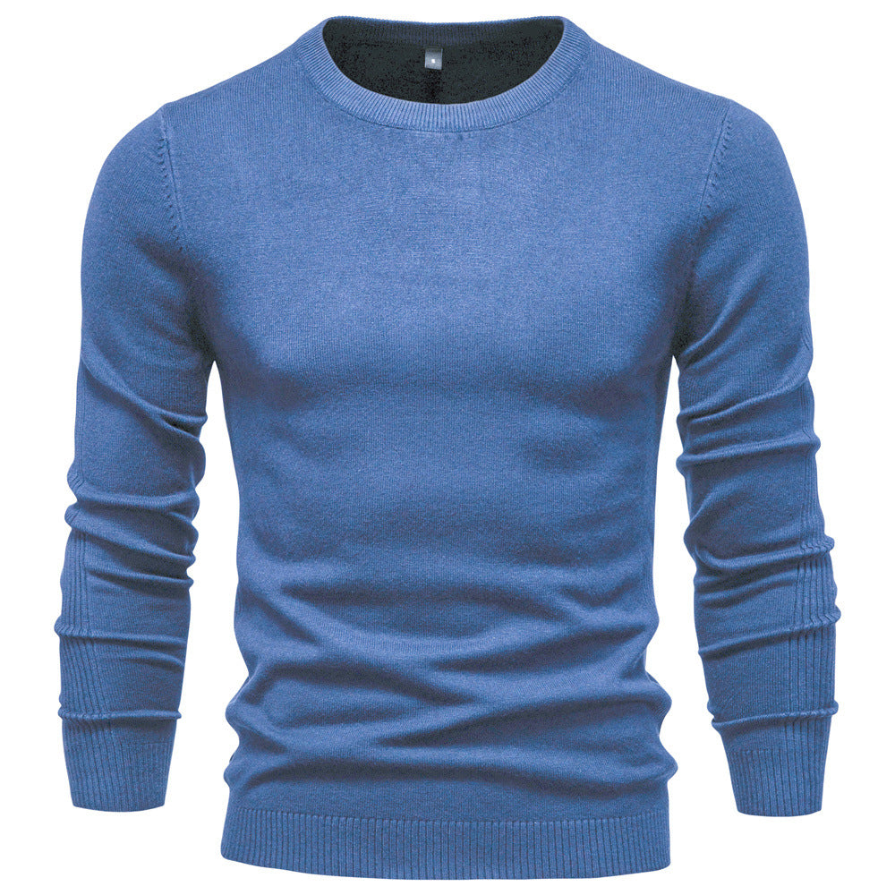 Men's nano minimalist round neck fine knit with flat shoulder seam and ribbed cuffs Mune Fashion