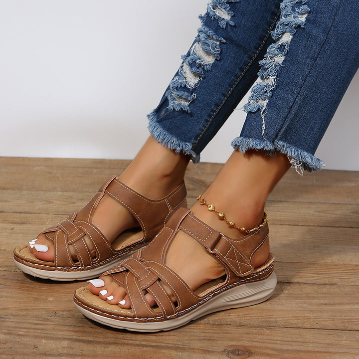 Ladies Comfortable Orthopedic Velcro Sandals with Padded Platform Sole Mune Fashion
