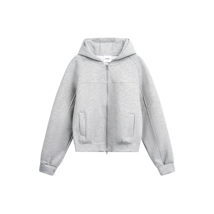 Unisex Hooded Sweat Jacket with Two-Way Zipper and Boxy Cut Mune Fashion