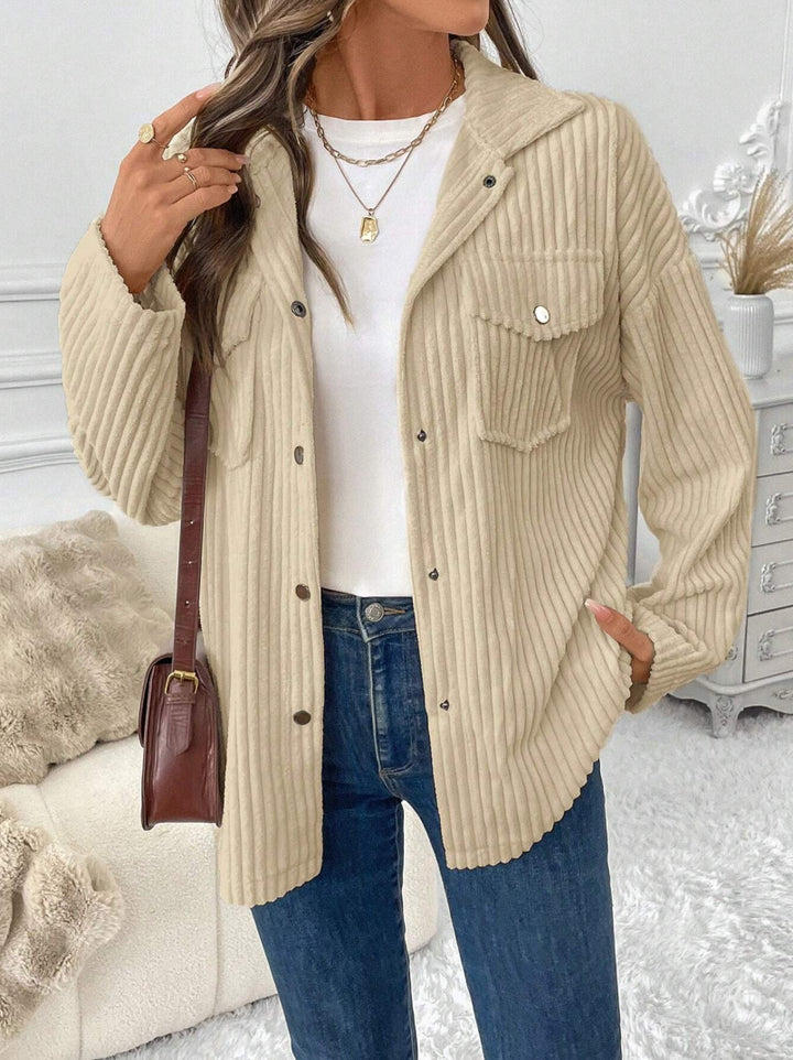 Women Elegant Ribbed Cardigan