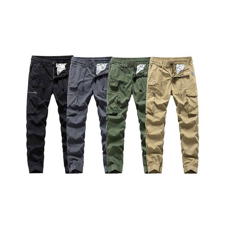 Men's Utility Cargo Jogger made of durable cotton twill with elastic comfort waistband, multiple pockets, and zippered thigh pocket Drune