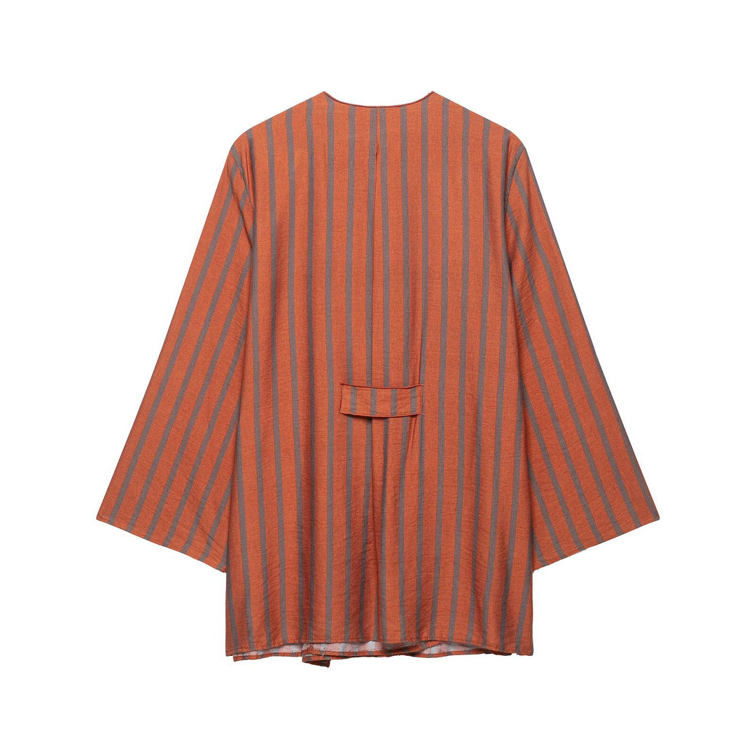 Women's culotte pants with wide leg, elastic waistband, and vertical stripes Drune