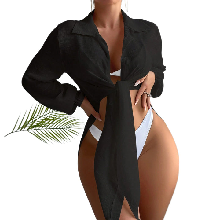 Women Casual Beach Blouse with Light Fabric and Button Details Mune Fashion