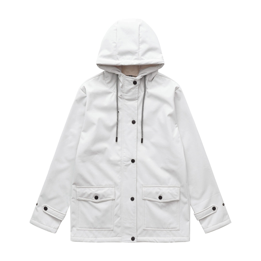 Women's water-repellent parka with hood, fleece-lined interior and large flap pockets Mune Fashion