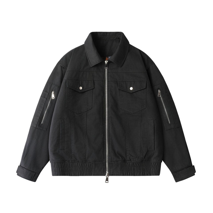 Unisex Urban Utility Blouson Jacket with Cargo Pockets and Two-Way Zipper Mune Fashion