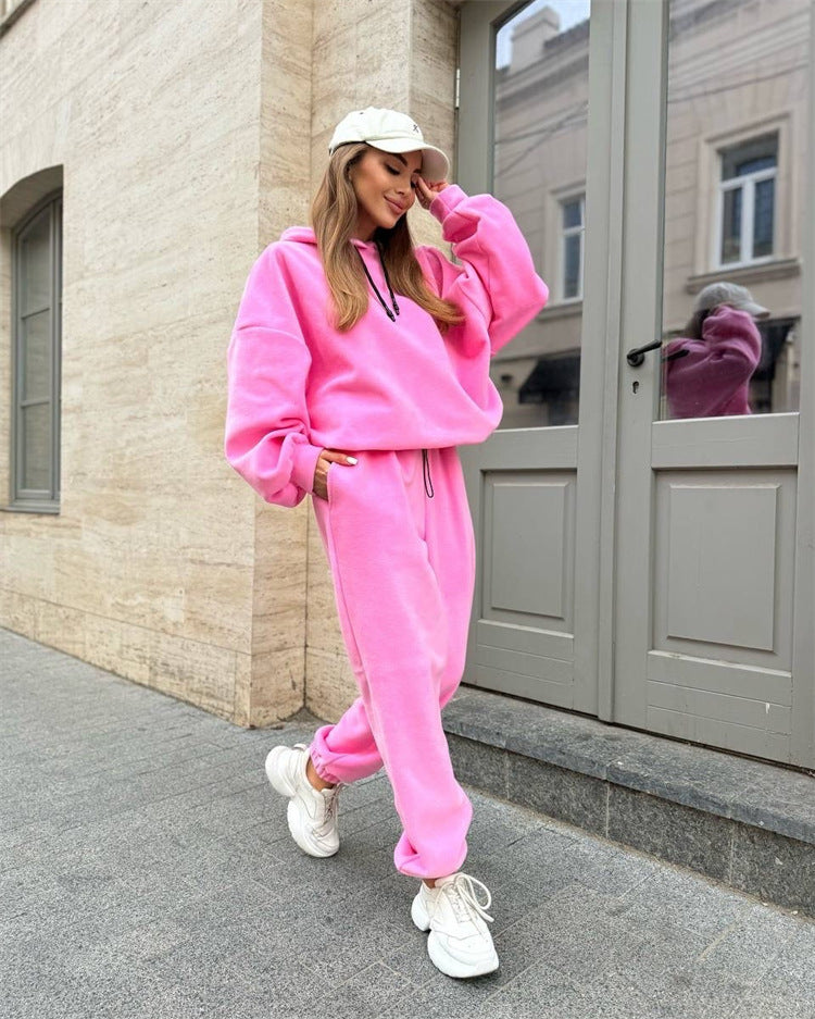 Women's Comfortable Fleece Hoodie and Jogging Pants Set Mune Fashion