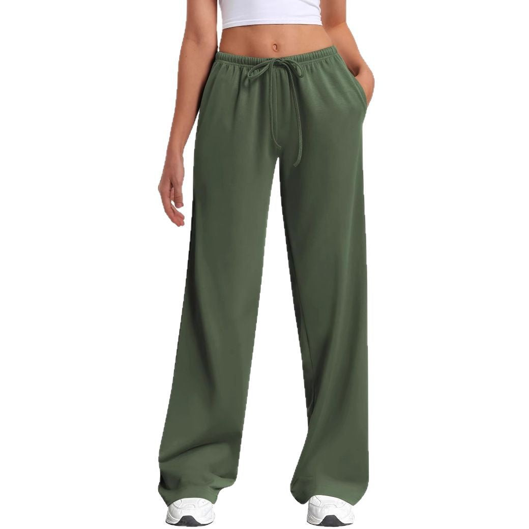Ladies high-waisted wide joggers with elastic comfort waistband and drawstring Mune Fashion