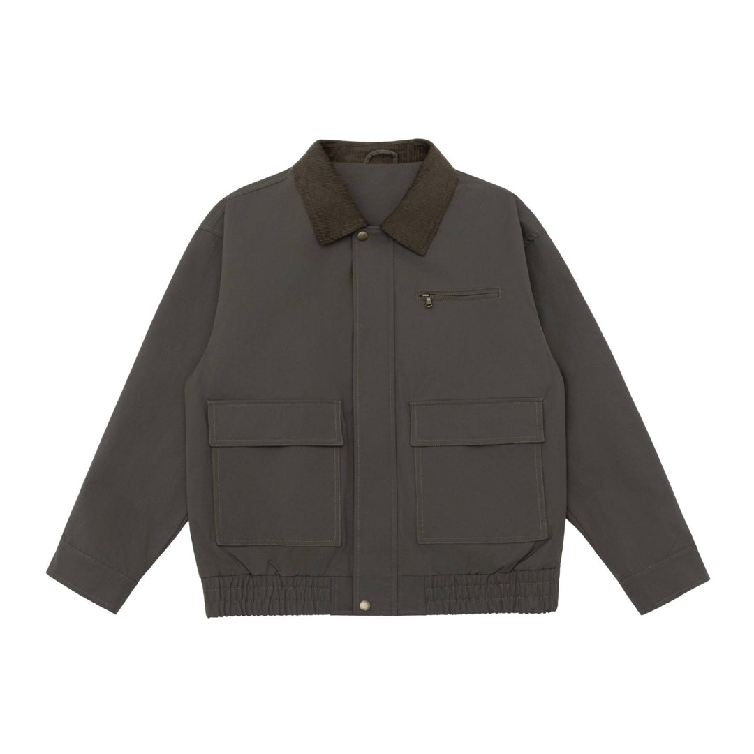 Men's Oversized Workwear Jacket with Cord Collar and Large Flap Pockets Mune Fashion