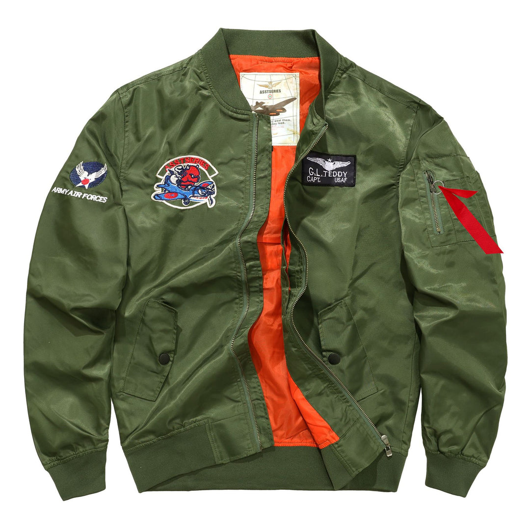 Men's  military patch nylon pilot bomber jacket Mune Fashion