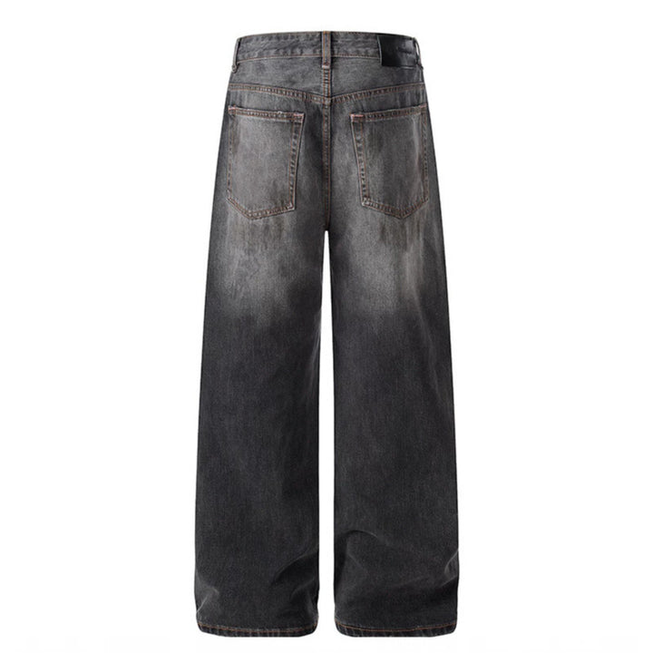 Women High-Cut Loose Distressed Denim Culotte Jeans with Paint-Splatter and Used Effect Mune Fashion