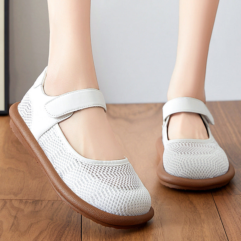 Ladies non breathable Mary-Jane slippers with Velcro closure and ergonomic comfort sole Mune Fashion