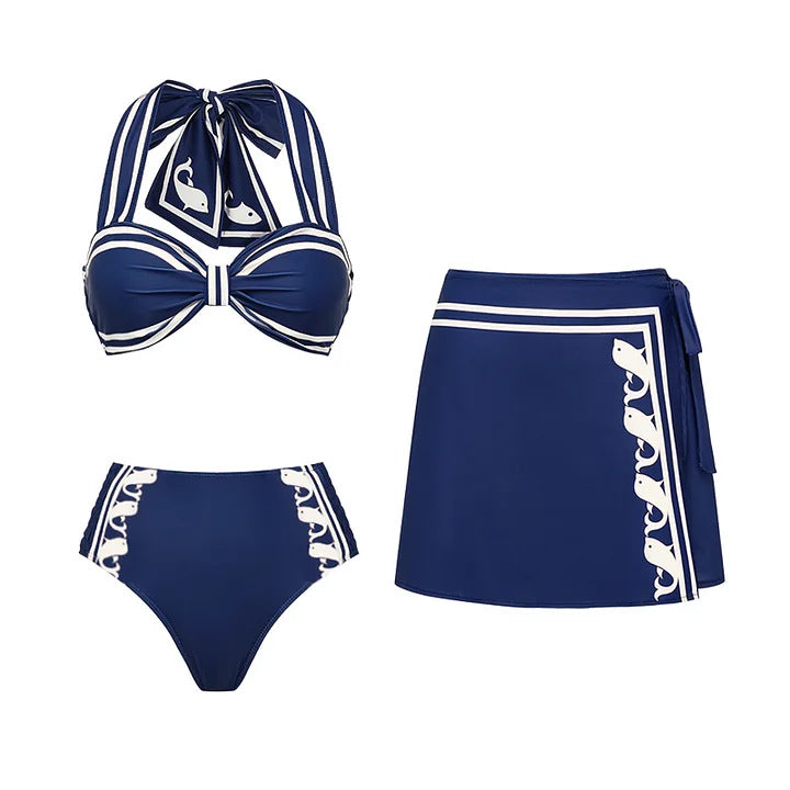 Women's one-piece swimsuit with sophisticated cut-out and decorative bows Mune Fashion