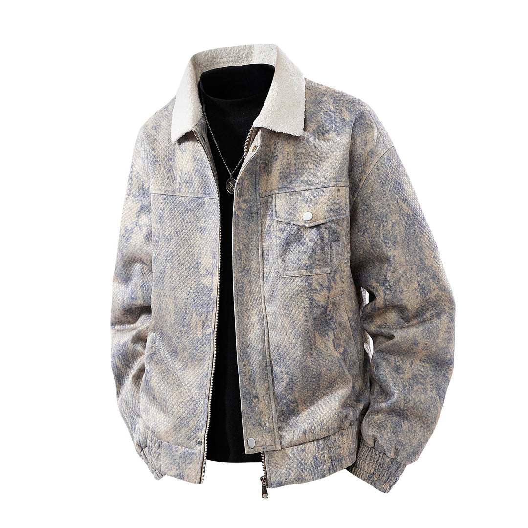 Men's faux leather jacket with quilted details Mune Fashion