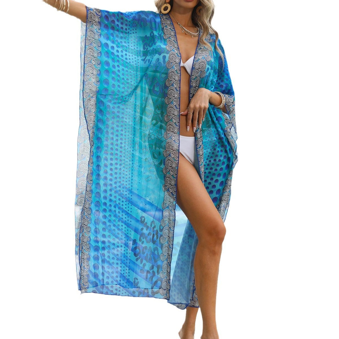 Women's airy beach kimono with elegant pattern Mune Fashion