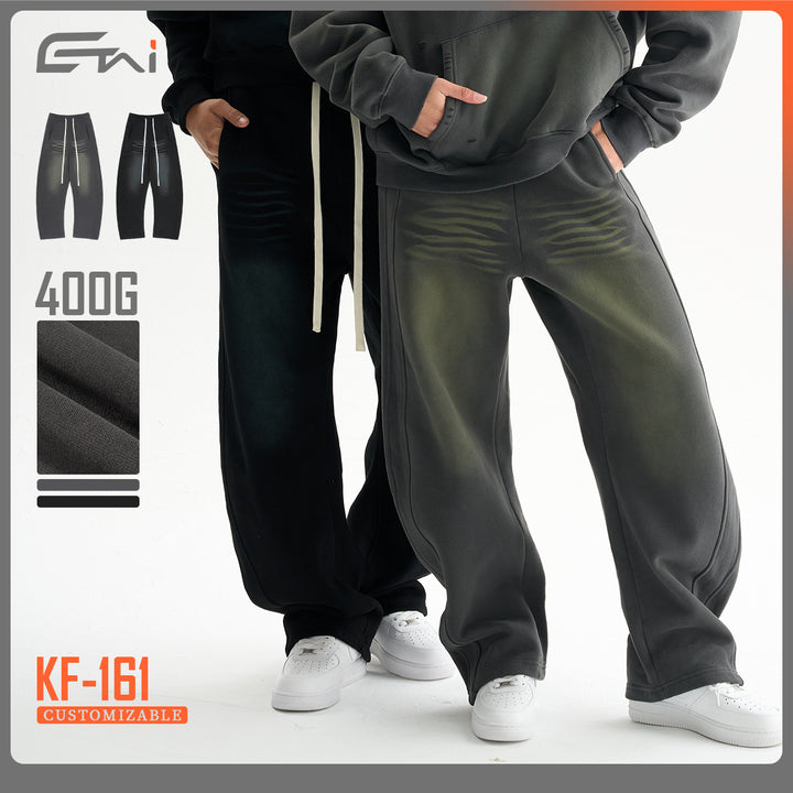 Men's Baggy Sweatpants with low crotch, contrasting decorative seams and extra long drawstrings Mune Fashion