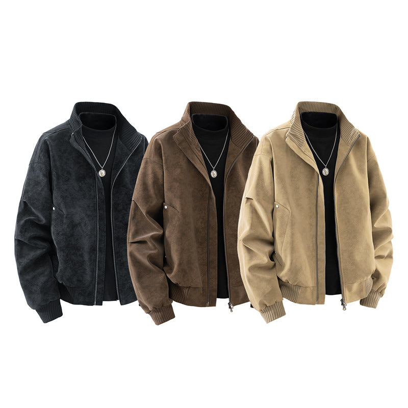 Men's Fashion Bomber Jacket made of Faux Leather Mune Fashion