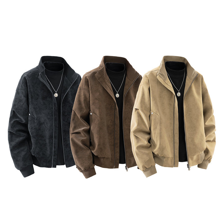 Men's Fashion Bomber Jacket made of Faux Leather Mune Fashion