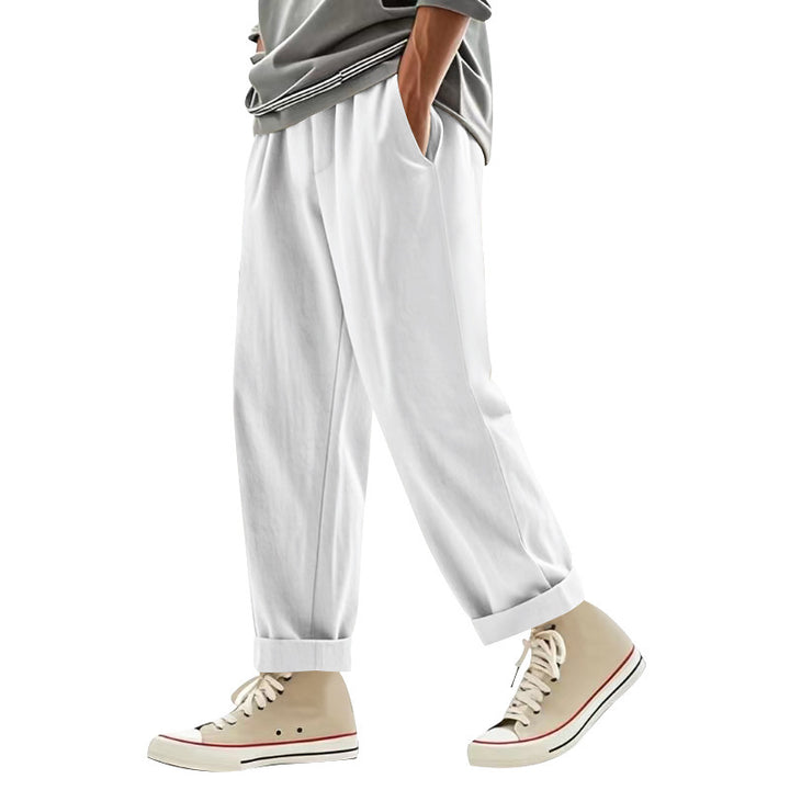 Men's wide pleat chino pants with cuffs, tapered fit and side pockets Mune Fashion