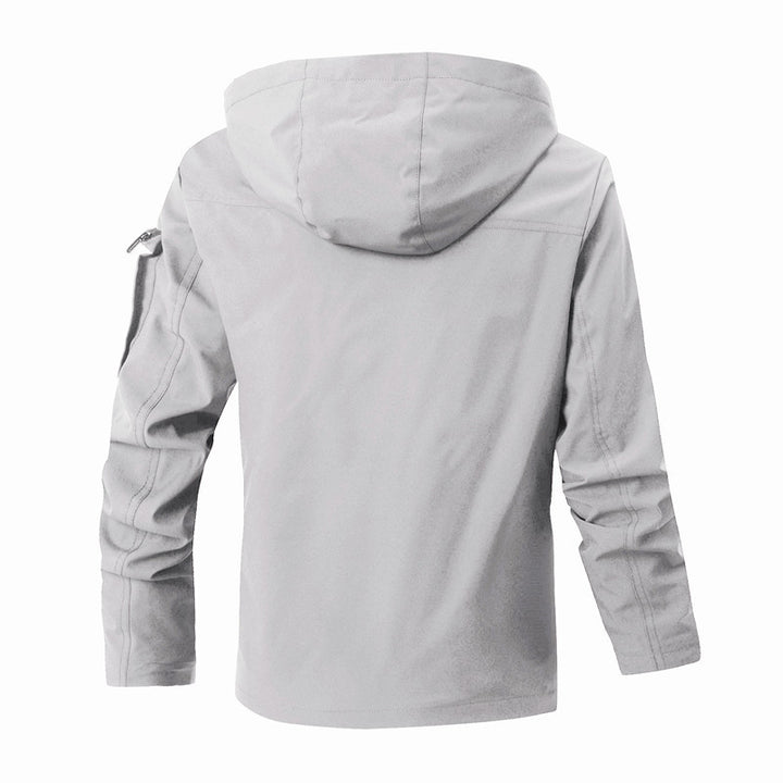 Men's Waterproof Utility Jacket with Hood and Multiple Pockets Mune Fashion