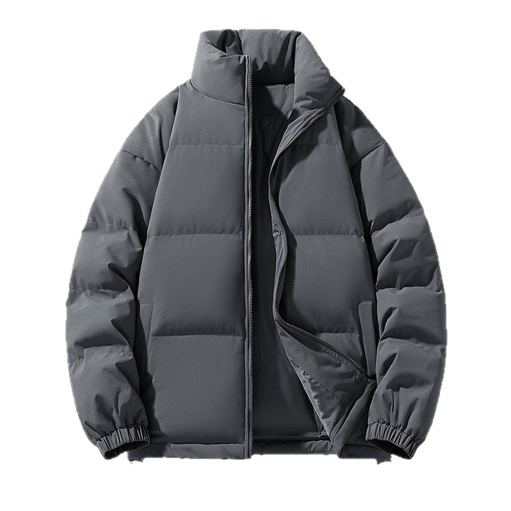 Men's Padded Puffer Jacket with High Stand Collar, Windproof Outer Layer and Adjustable Drawstring Hem Mune Fashion