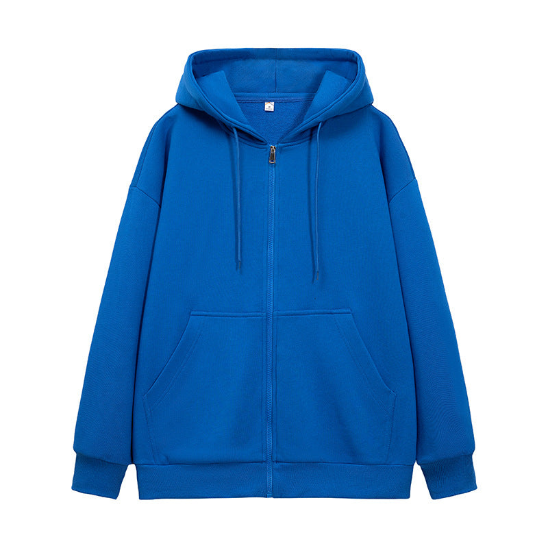 Unisex Oversize Hoodie Fleece Jacket with Boxy Cut and Metal Zipper Drune