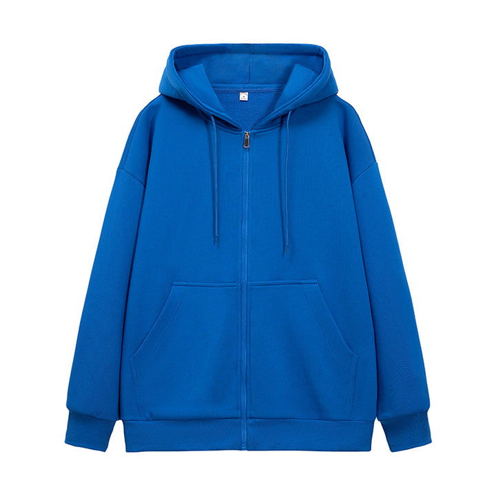 Unisex Oversize Hoodie Fleece Jacket with Boxy Cut and Metal Zipper Drune