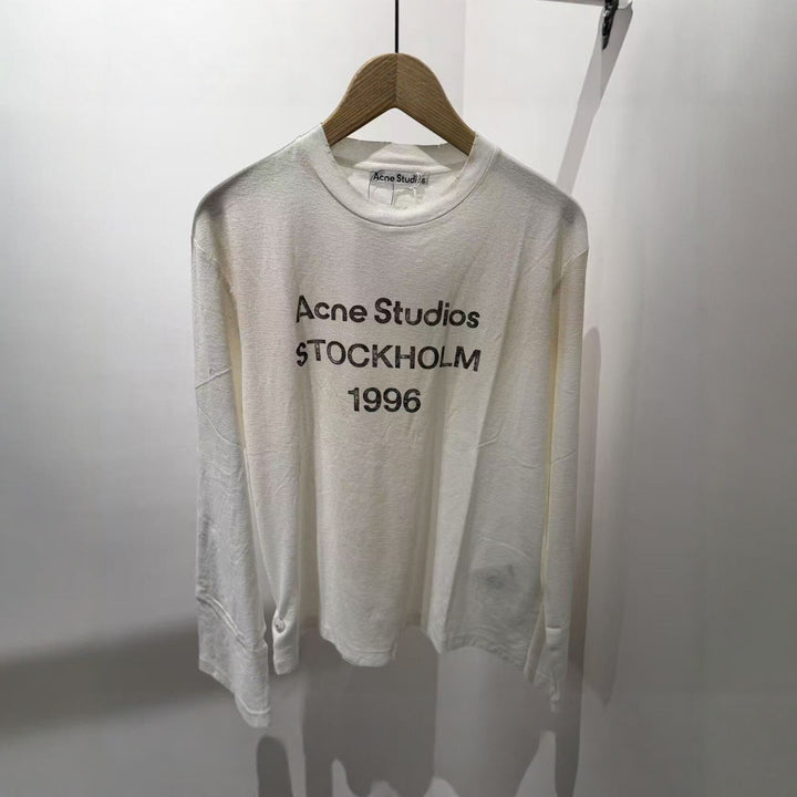 Men's Long Sleeve Shirt with Logo Print and Round Neckline Mune Fashion