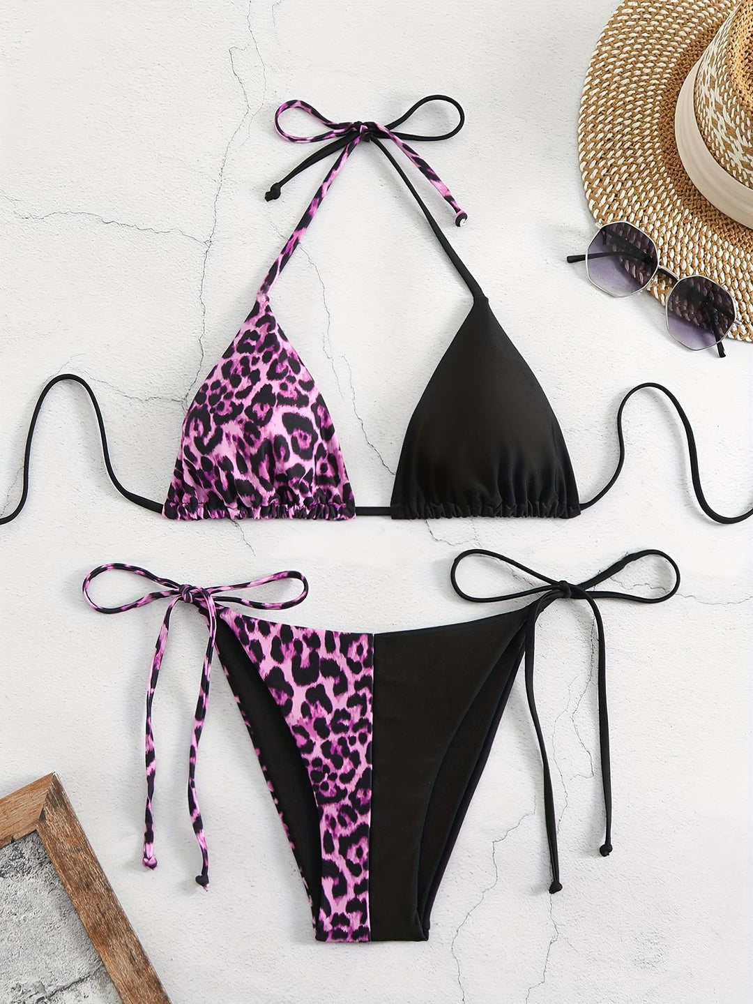 Women Triangle Bikini with sophisticated animal print Mune Fashion